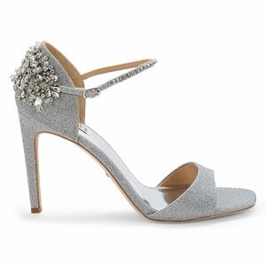Badgley Mischka Silver Embellished Heels